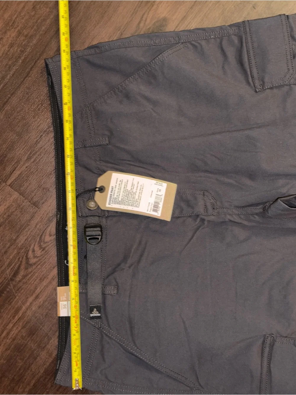 NWT prAna Zogger Pant Men’s 36x30 Stretch Zion Cargo Jogger Gray Hiking